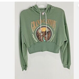 Zoe and Liv Green Grand Canyon Cropped Graphic Hoodie - Women's Top
